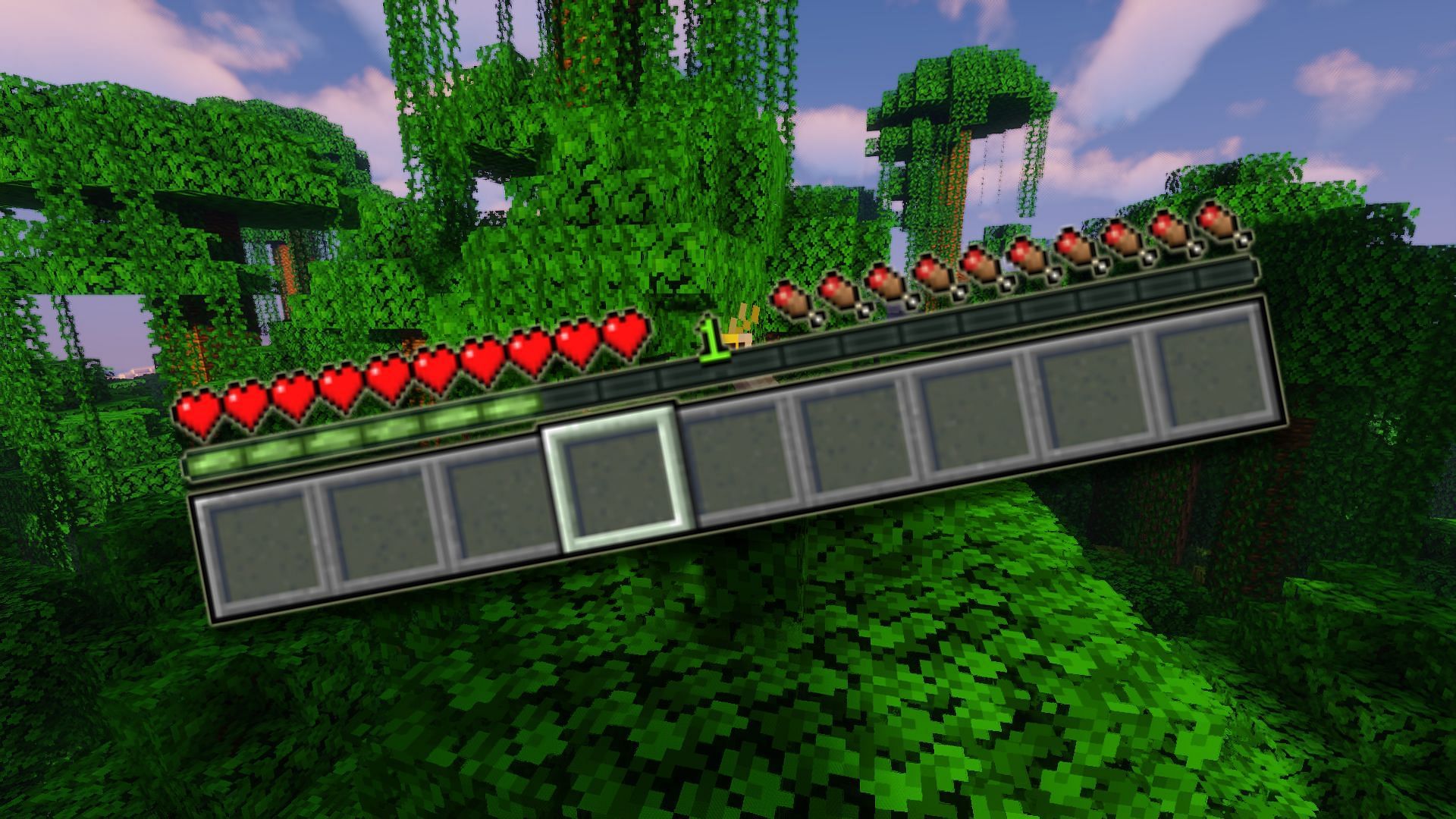 Health and hunger bars (Image via Minecraft)