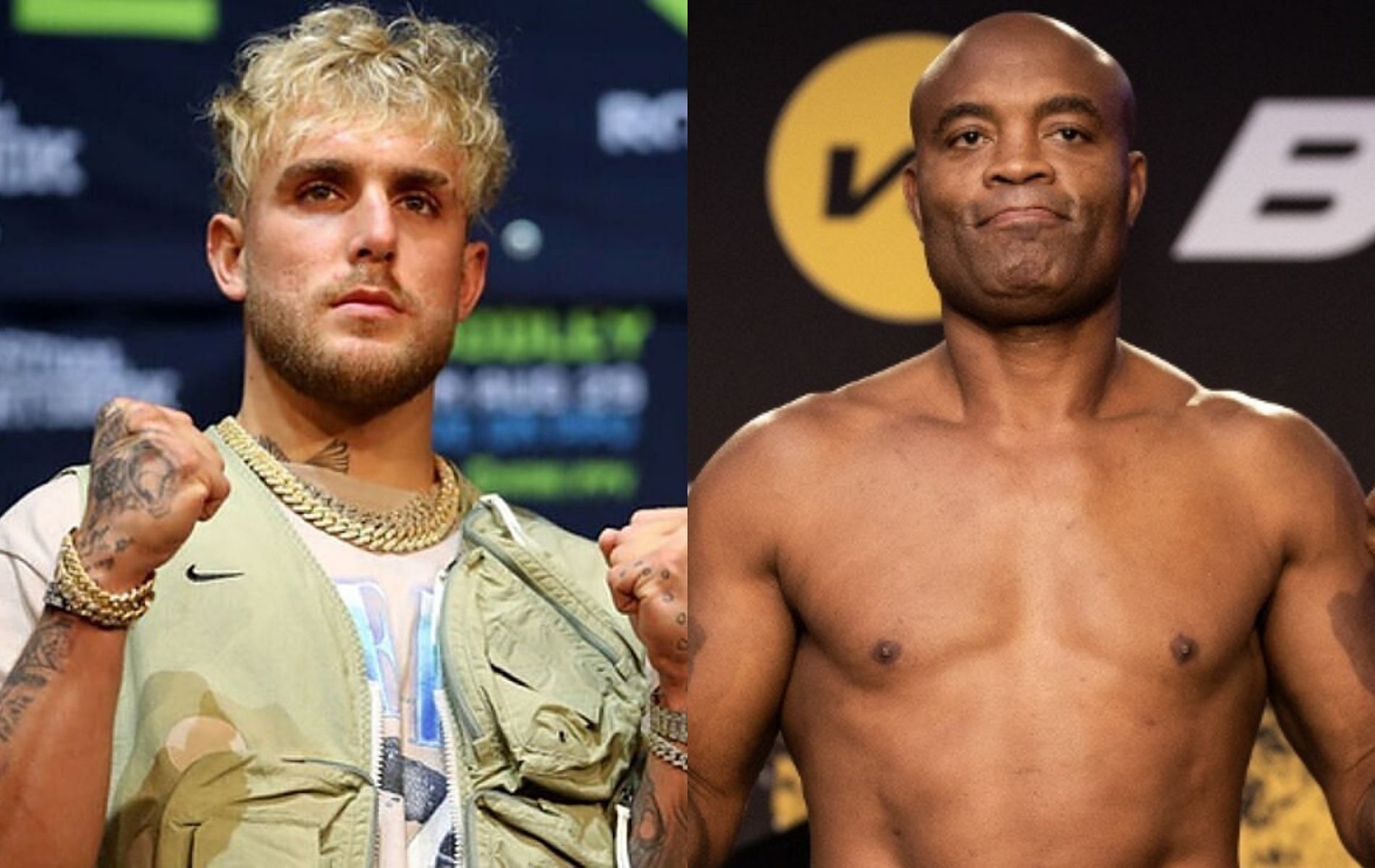 Jake Paul (left) and Anderson Silva (right)