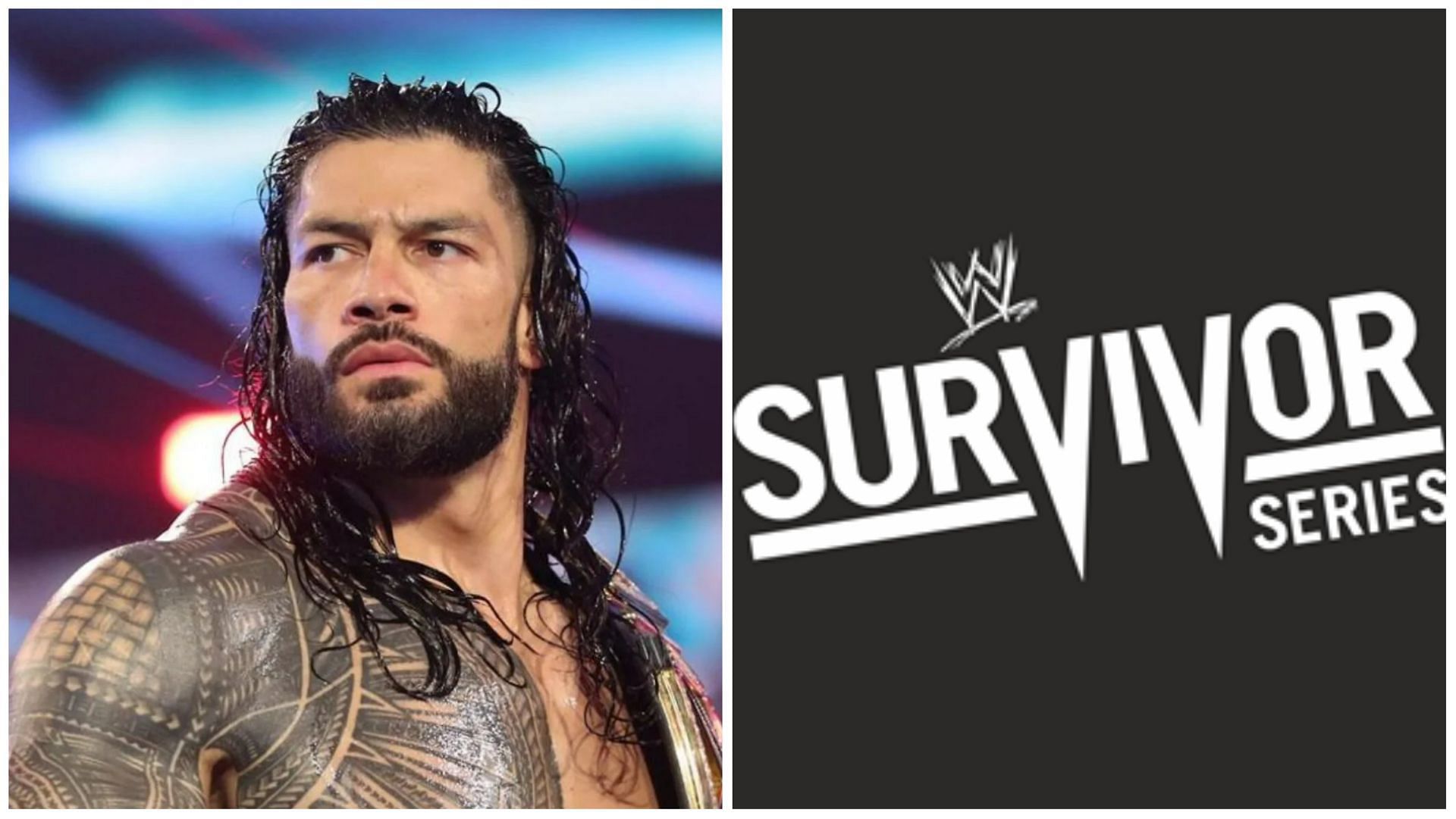 Roman Reigns (L); WWE Survivor Series logo (R)