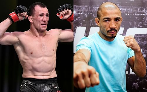 Merab Dvalishvili (left) and Jose Aldo (right)