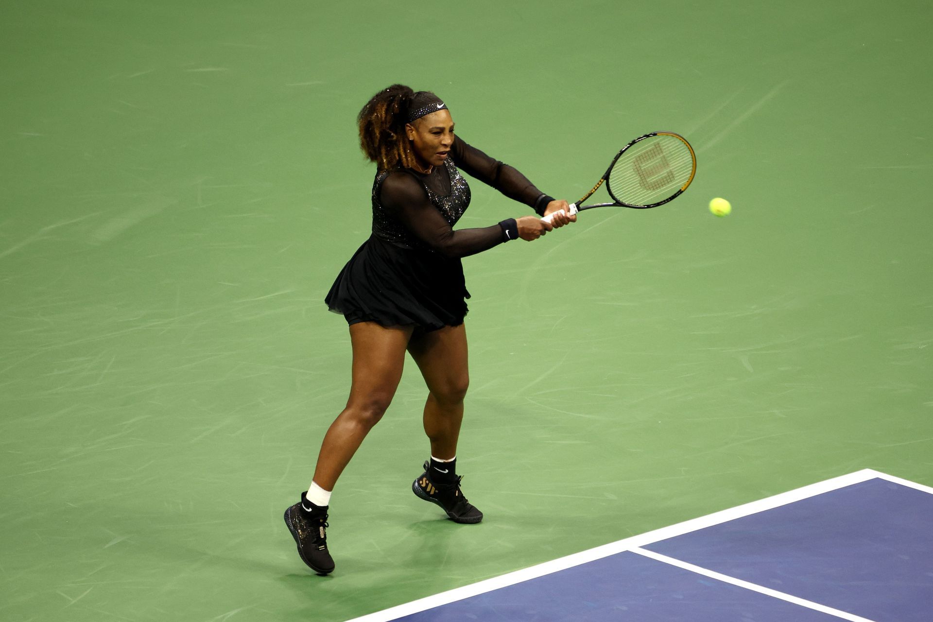 Serena Williams in action at the 2022 US Open.