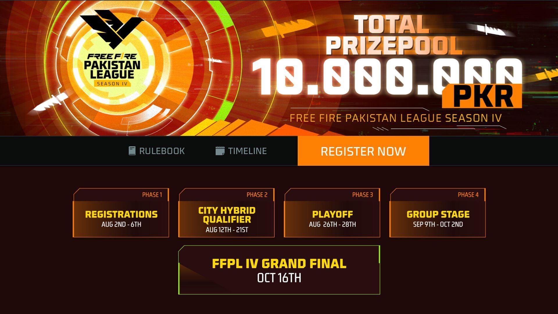 Registrations for the Free Fire Pakistan League Season 4 starts today (Image via Garena)