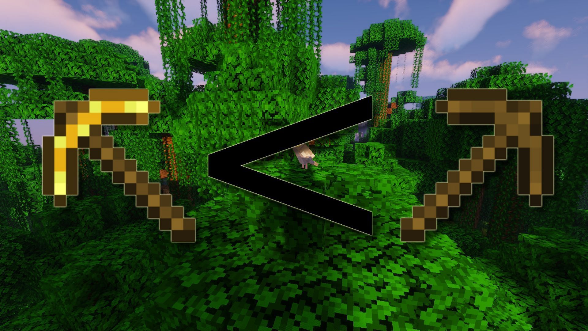 Wood is a better material than gold (Image via Minecraft)