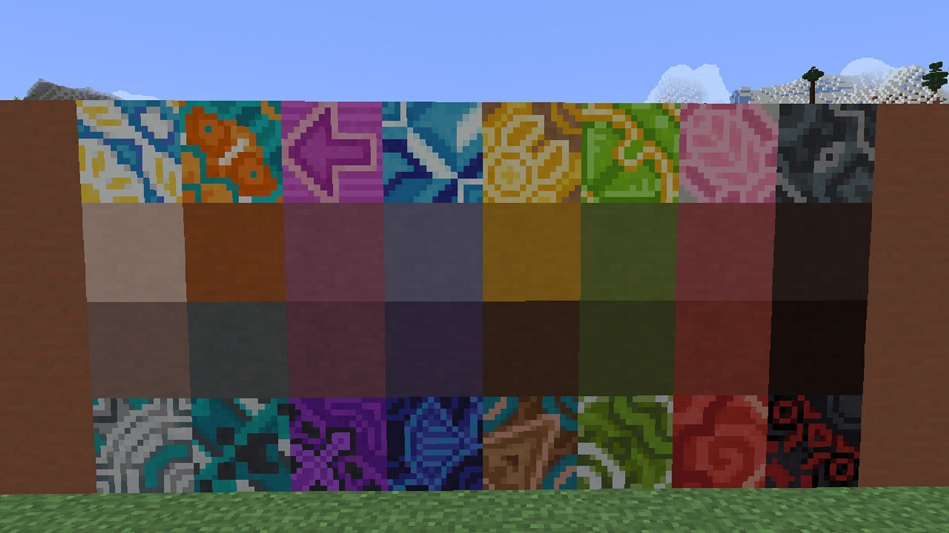 Terracotta and glazed terracotta blocks in Minecraft (Image via Mojang)