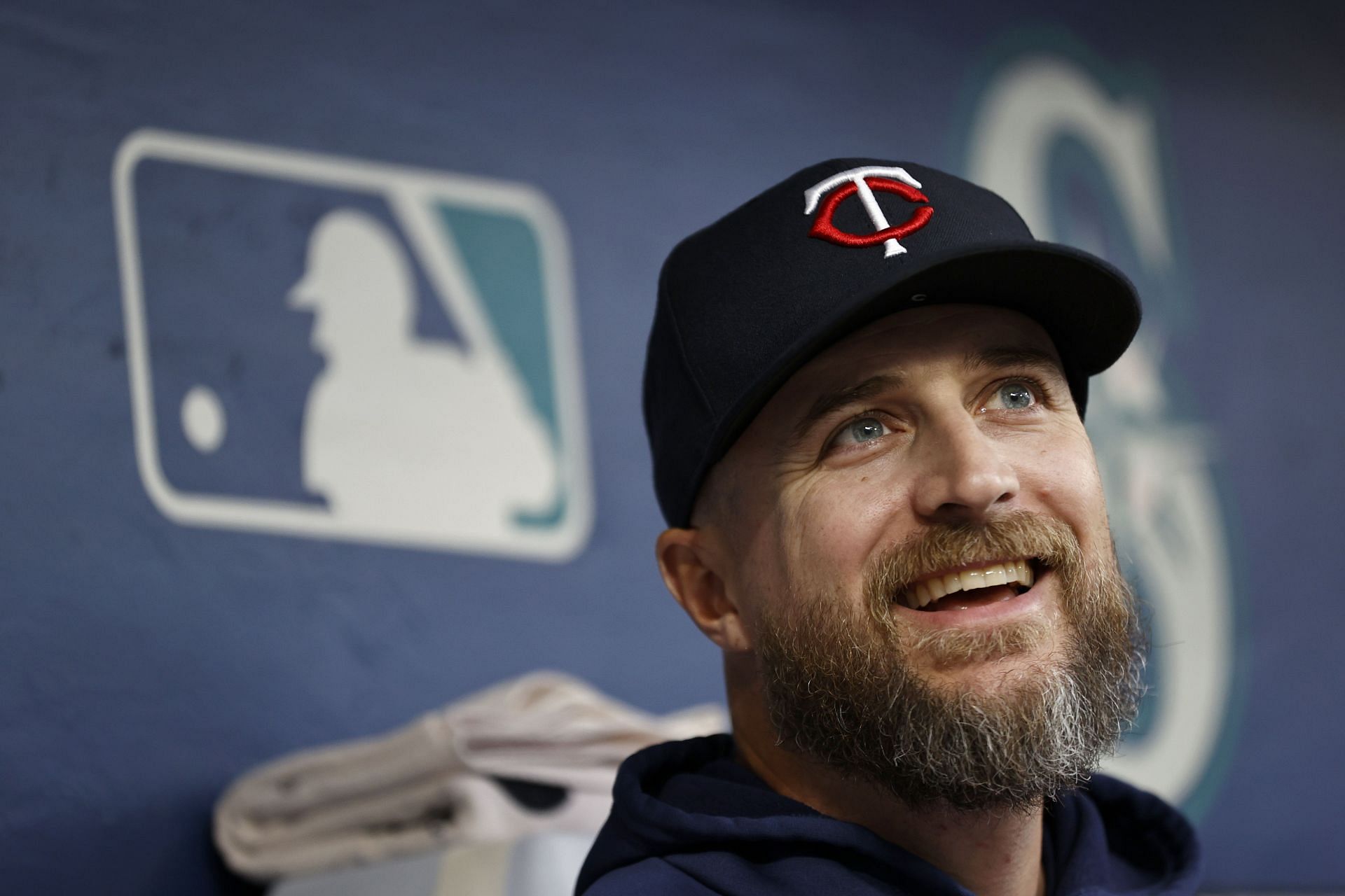 Manager Rocco Baldelli of the Minnesota Twins looks on during the game against the Seattle Mariners.