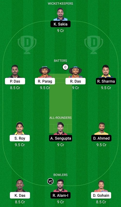 Dream11 Team for Brahmaputra Boys vs Kaziranga Heroes - Assam T20 2022.