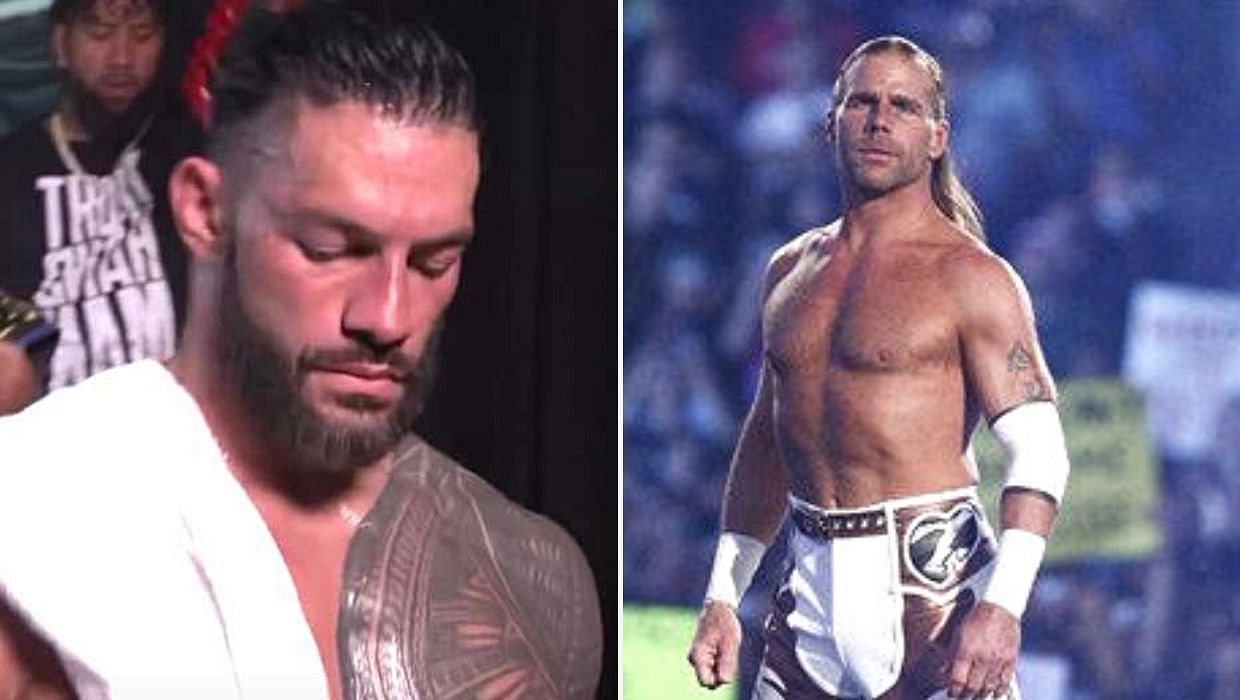 Roman Reigns(L); Hall of Famer Shawn Michaels (R)