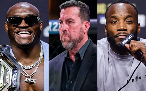 Kamaru Usman (left), John McCarthy (center), Leon Edwards (right) (Images via Getty and Instagram / Big John McCarthy)