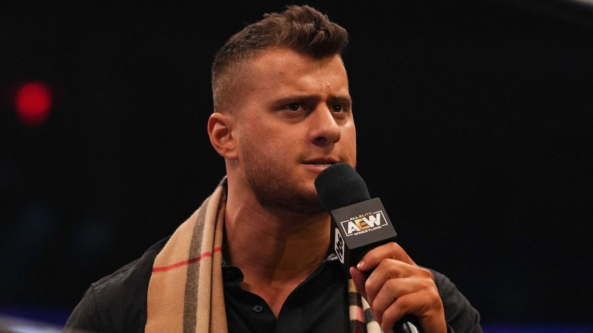 MJF cutting a promo at an AEW event