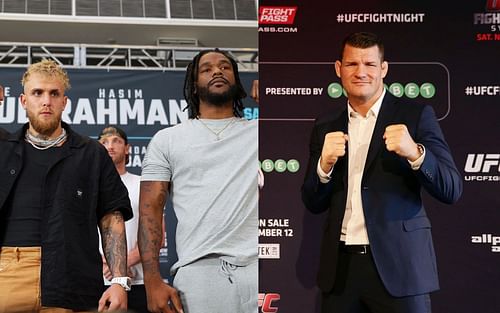 Jake Paul and Hasim Rahman Jr. (left) and Michael Bisping (right)