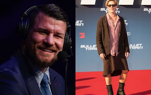 Michael Bisping (left) and Brad Pitt (right) [Images courtesy of Getty and @newsmax Twitter]