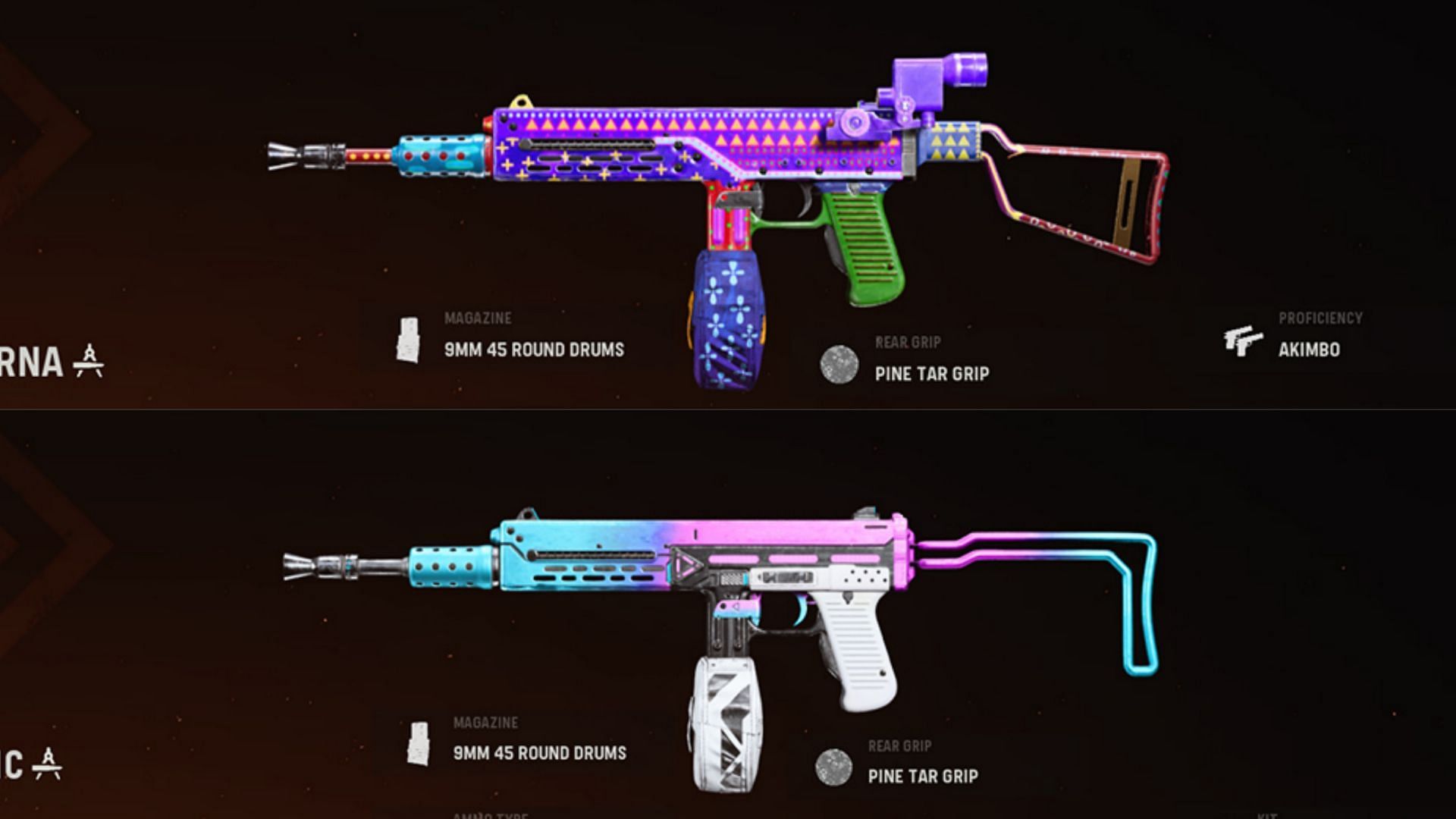 Some available blueprints for the Marco 5 in-game (Image via Activision)