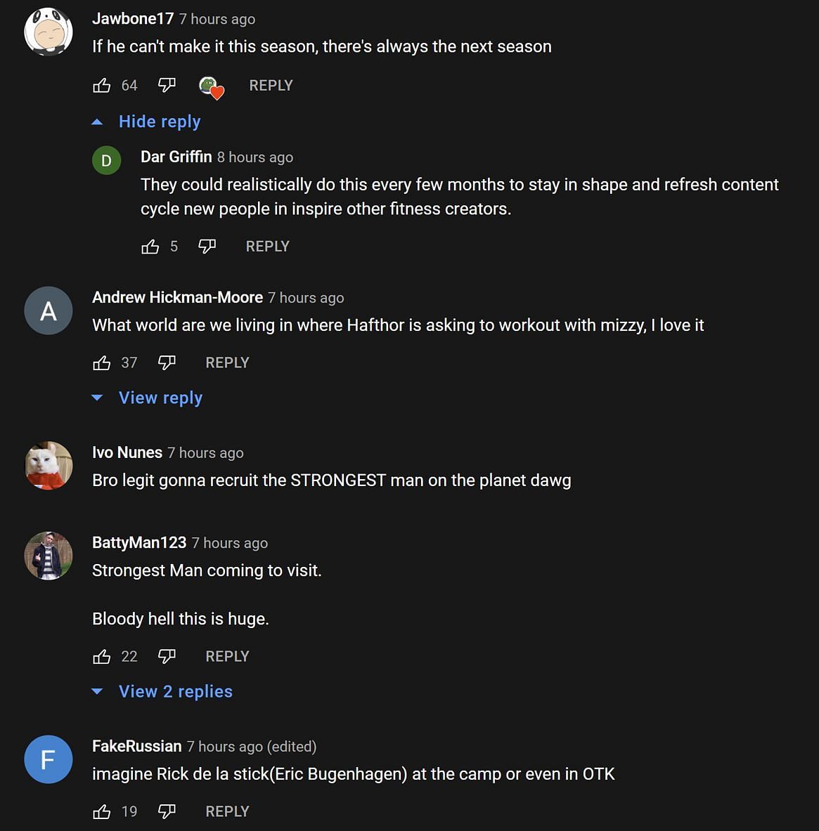 Fans in the YouTube comments section reacting to the streamer&#039;s clip 1/2 (Image via Finest Twitch Clips/YouTube)