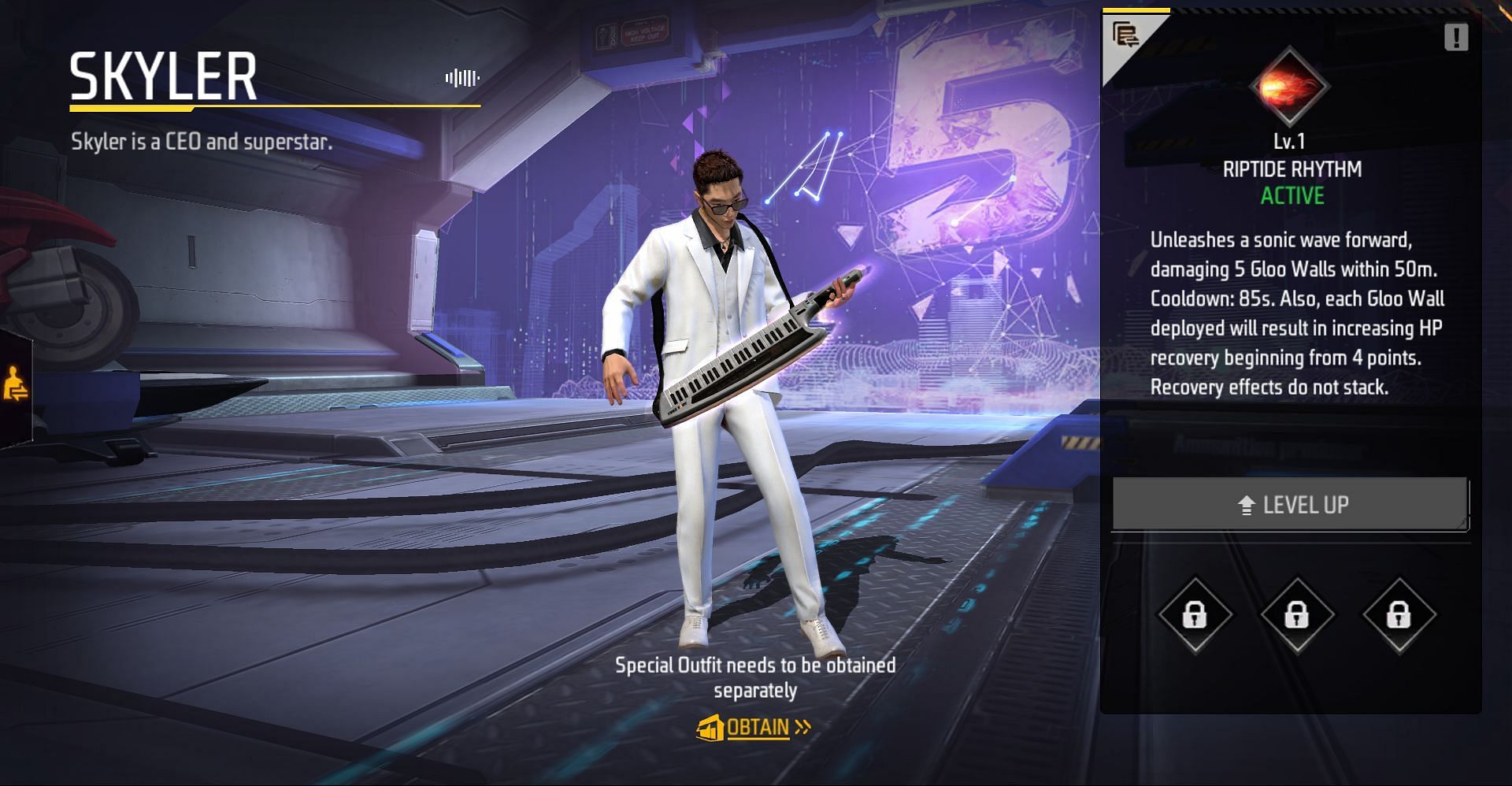 Skyler is one of the best characters present within Free Fire (Image via Garena)