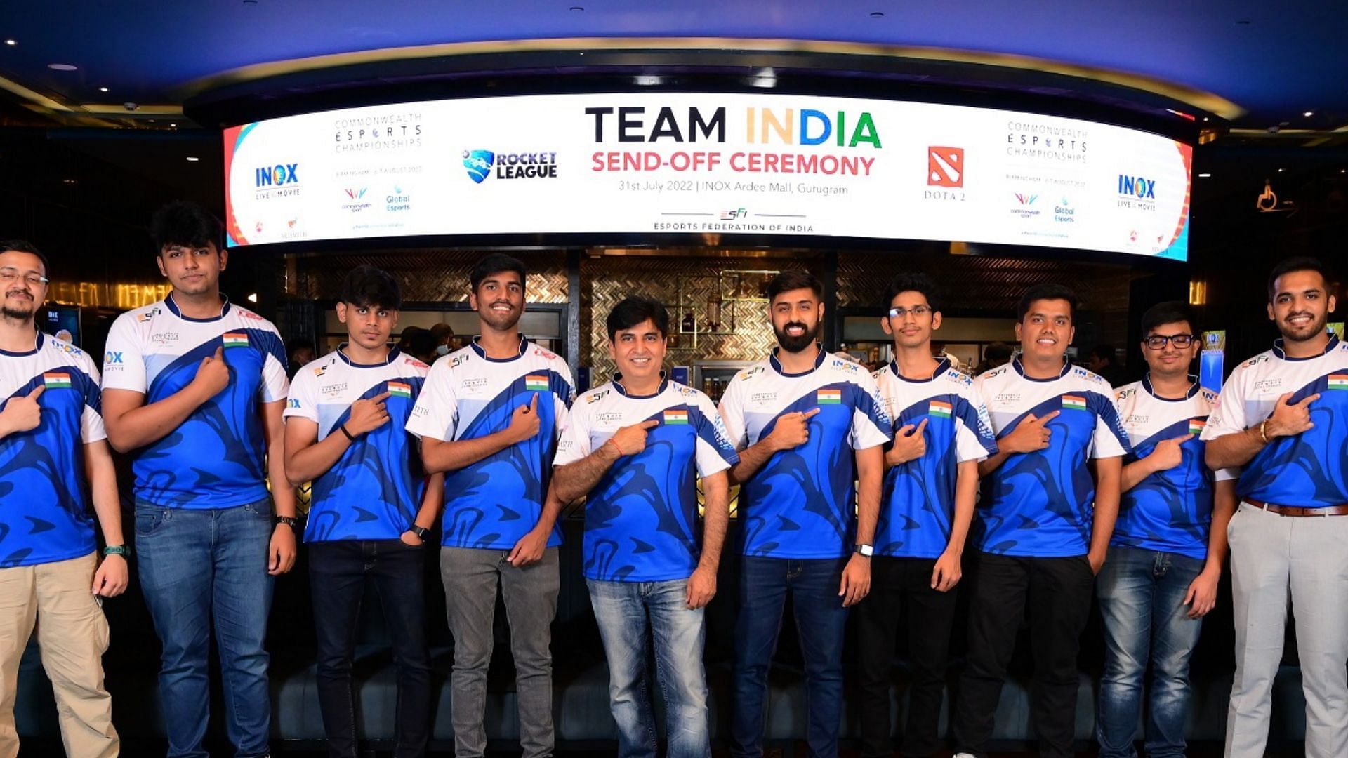 The Indian contingent for Commonwealth Esports Championships 2022 (Image via ESFI)