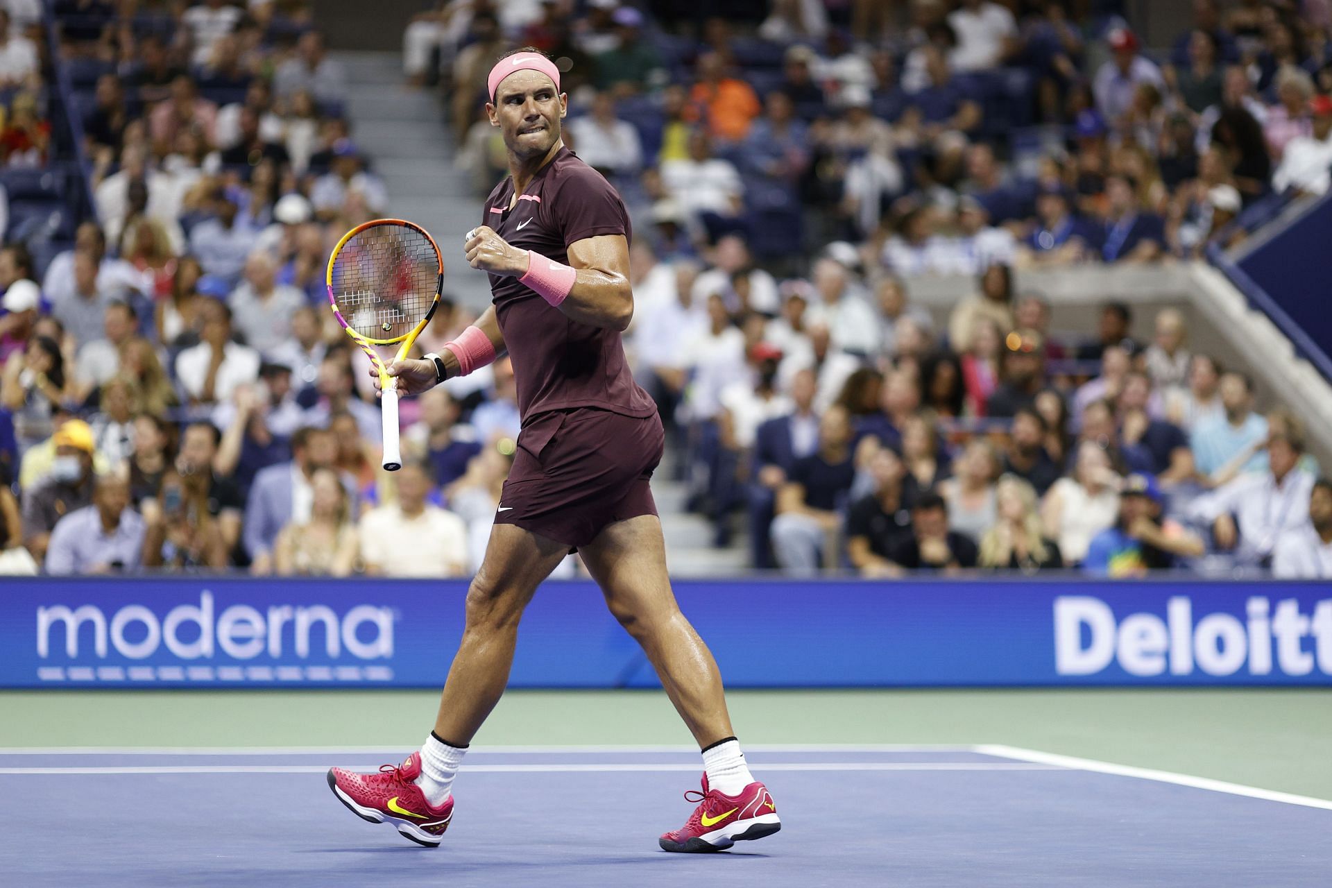 Rafael Nadal in action at the 2022 US Open.