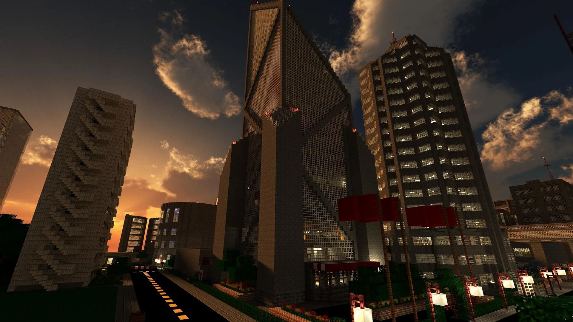 An example of a city (Image via Minecraft)