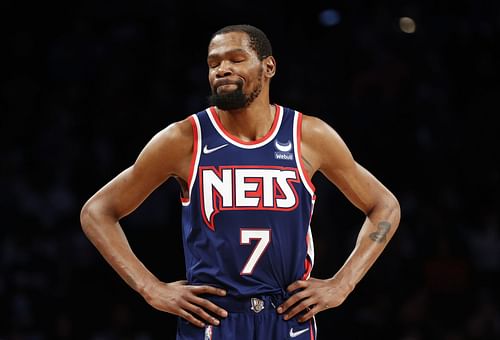 KD in action against the Cleveland Cavaliers for the Brooklyn Nets