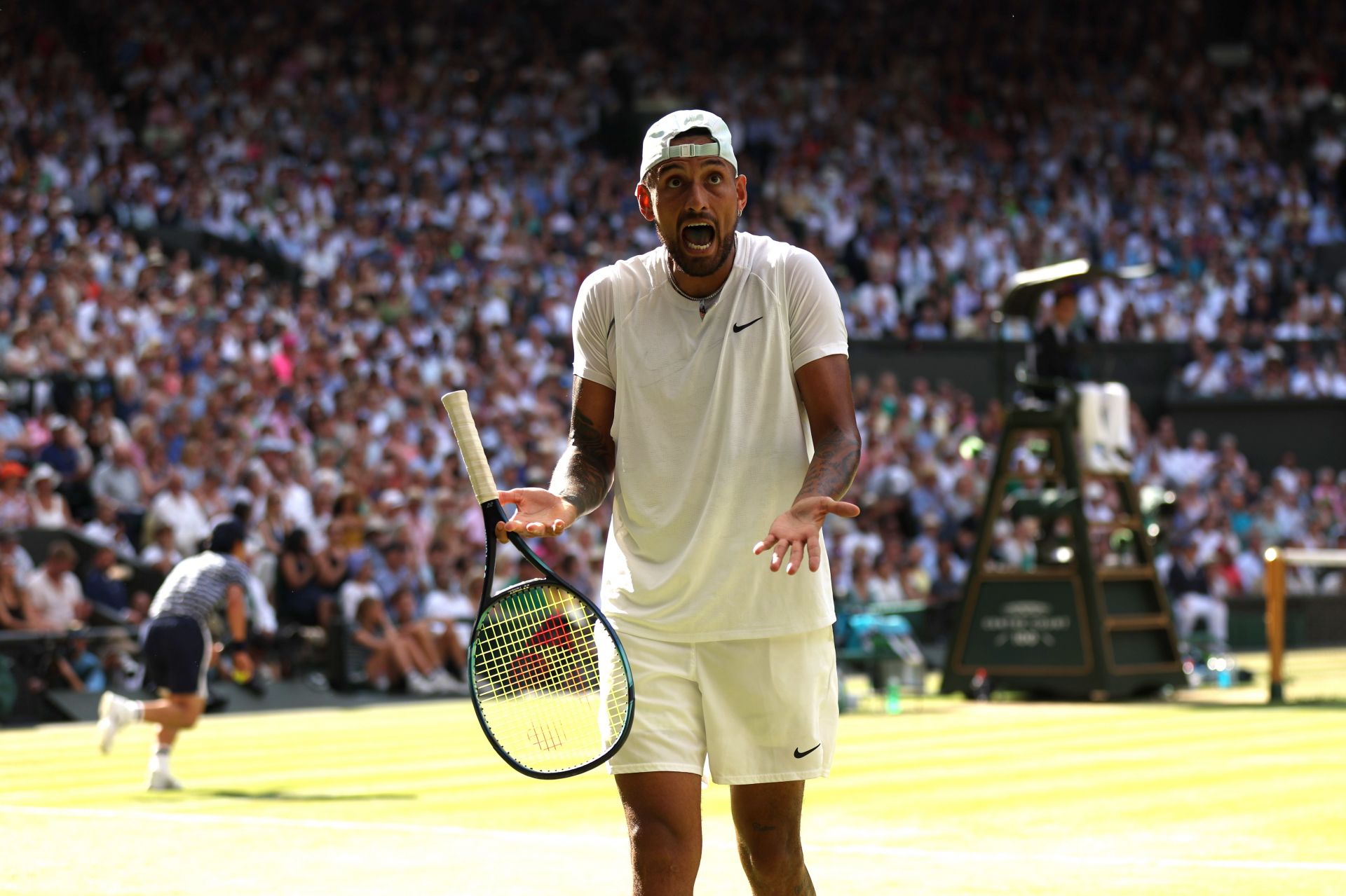 Nick Kyrgios at the 2022 Wimbledon Championships.