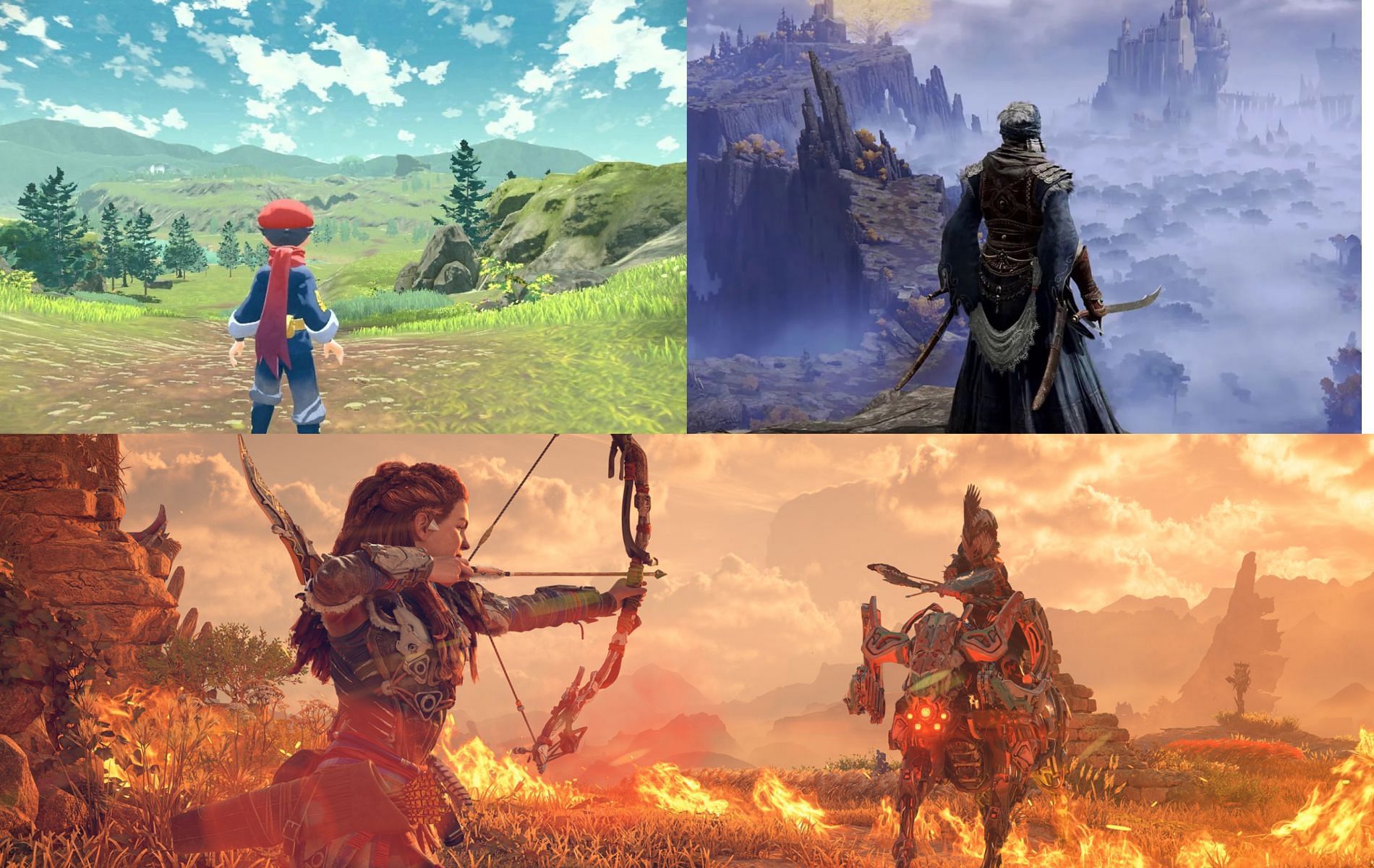 Only a quarter of 2022 remain, and these are the best-sellers so far (Images via Game Freak, FromSoftware and Guerilla Games)