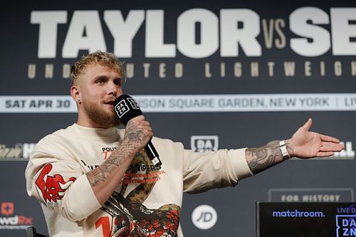 Jake Paul at the Serrano vs. Taylor presser