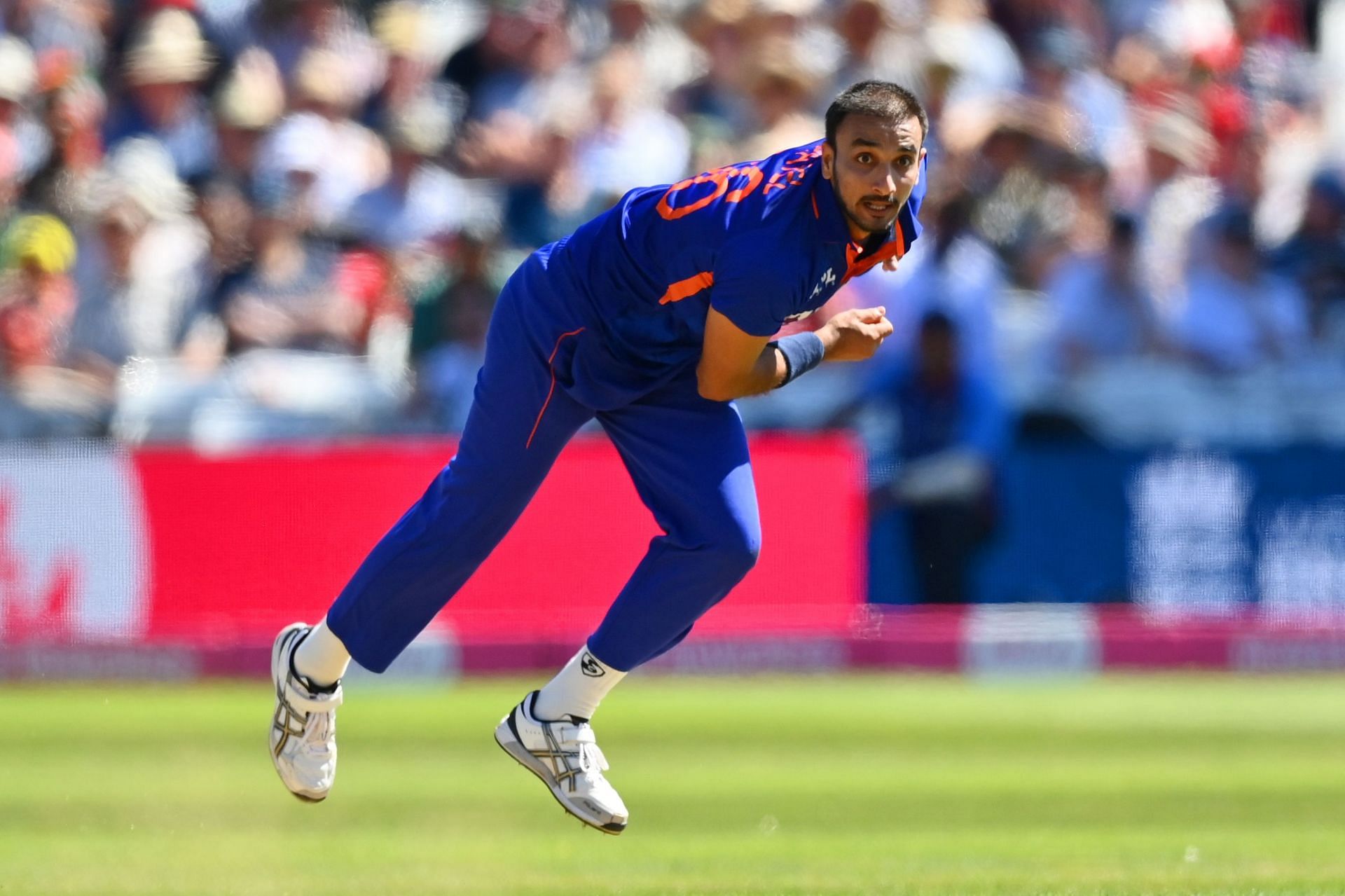 Harshal Patel during England v India - 3rd Vitality IT20