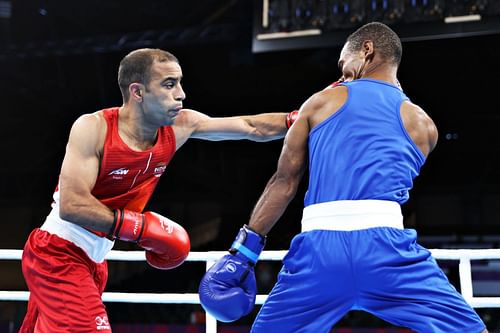 Boxing - Commonwealth Games: Day 4 Boxer Amit Panghal in action