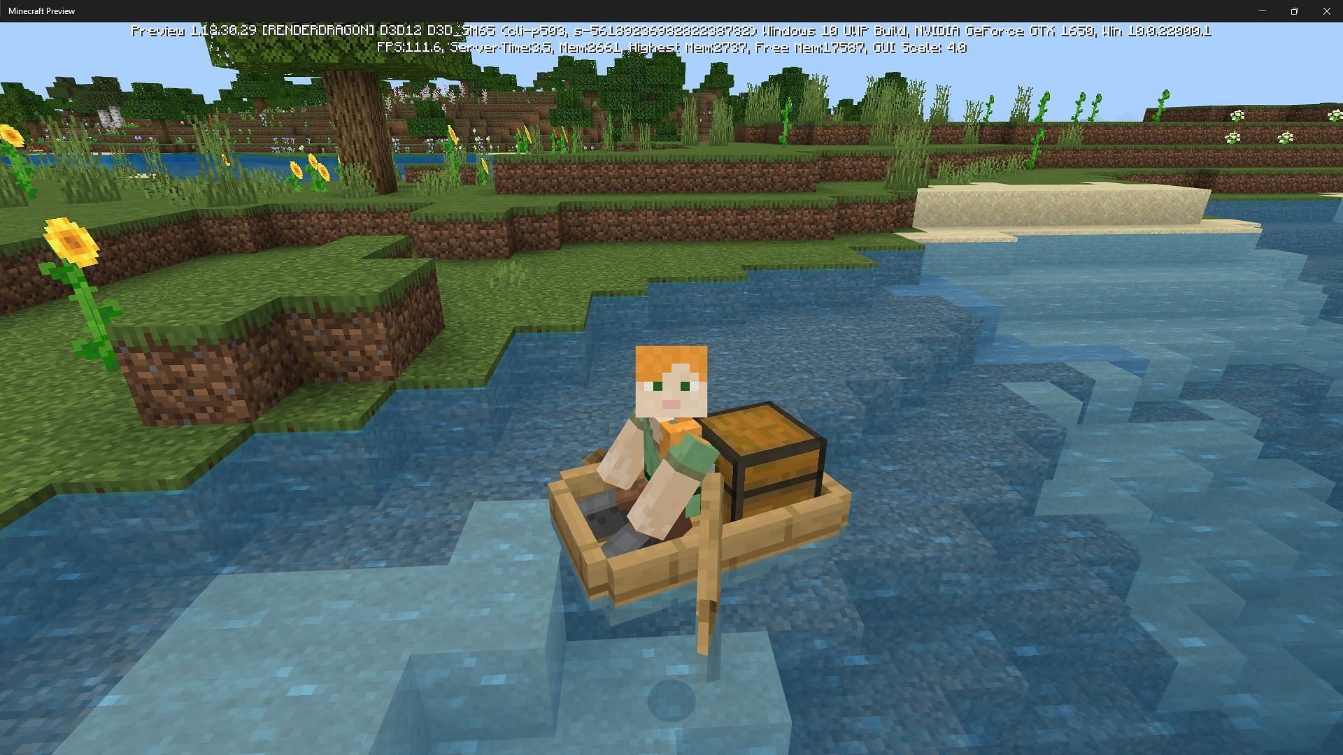 Boat with chest (Image via Minecraft 1.19 update beta preview)