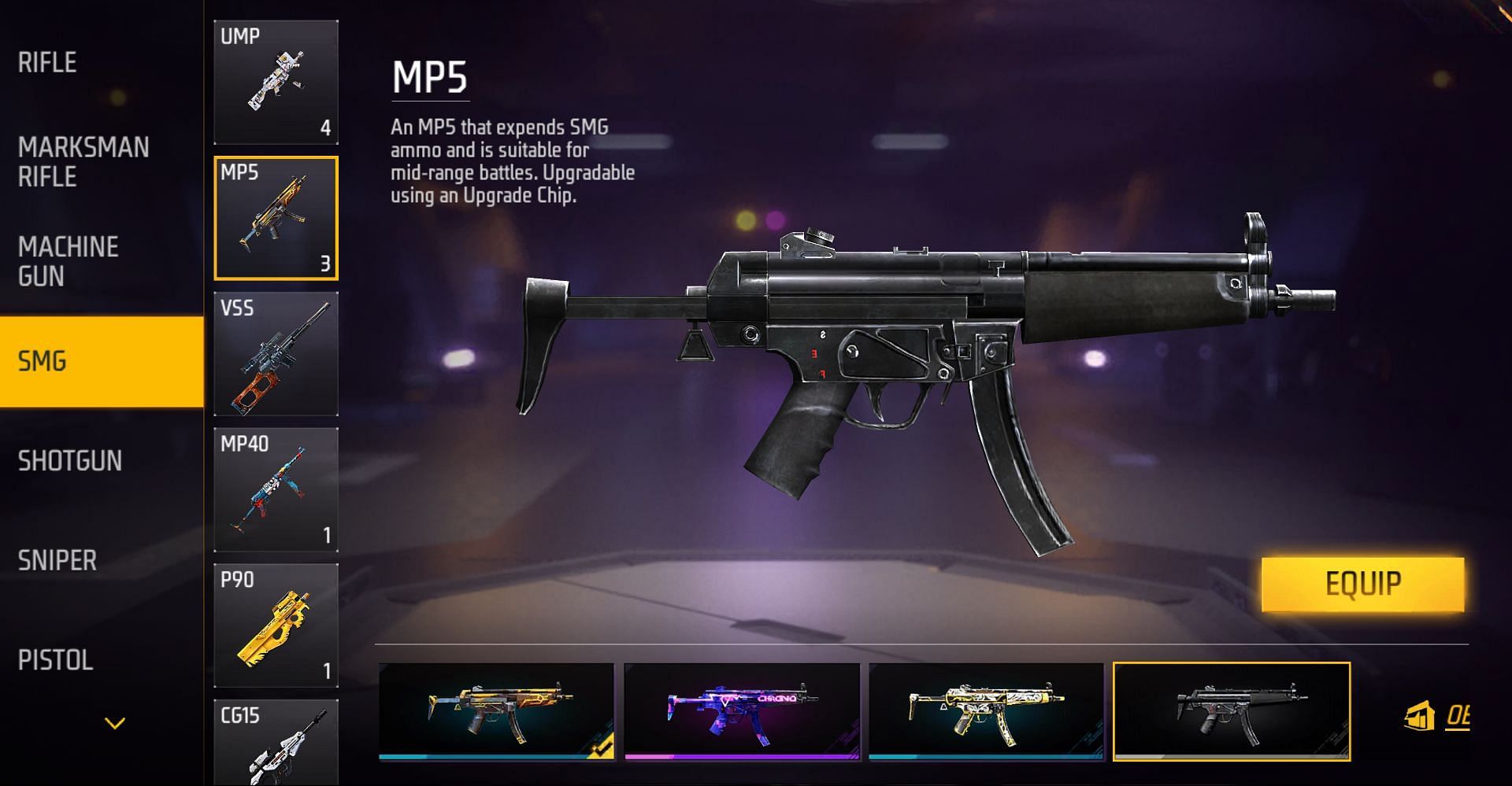MP5 गन (Image Credit : Garena)