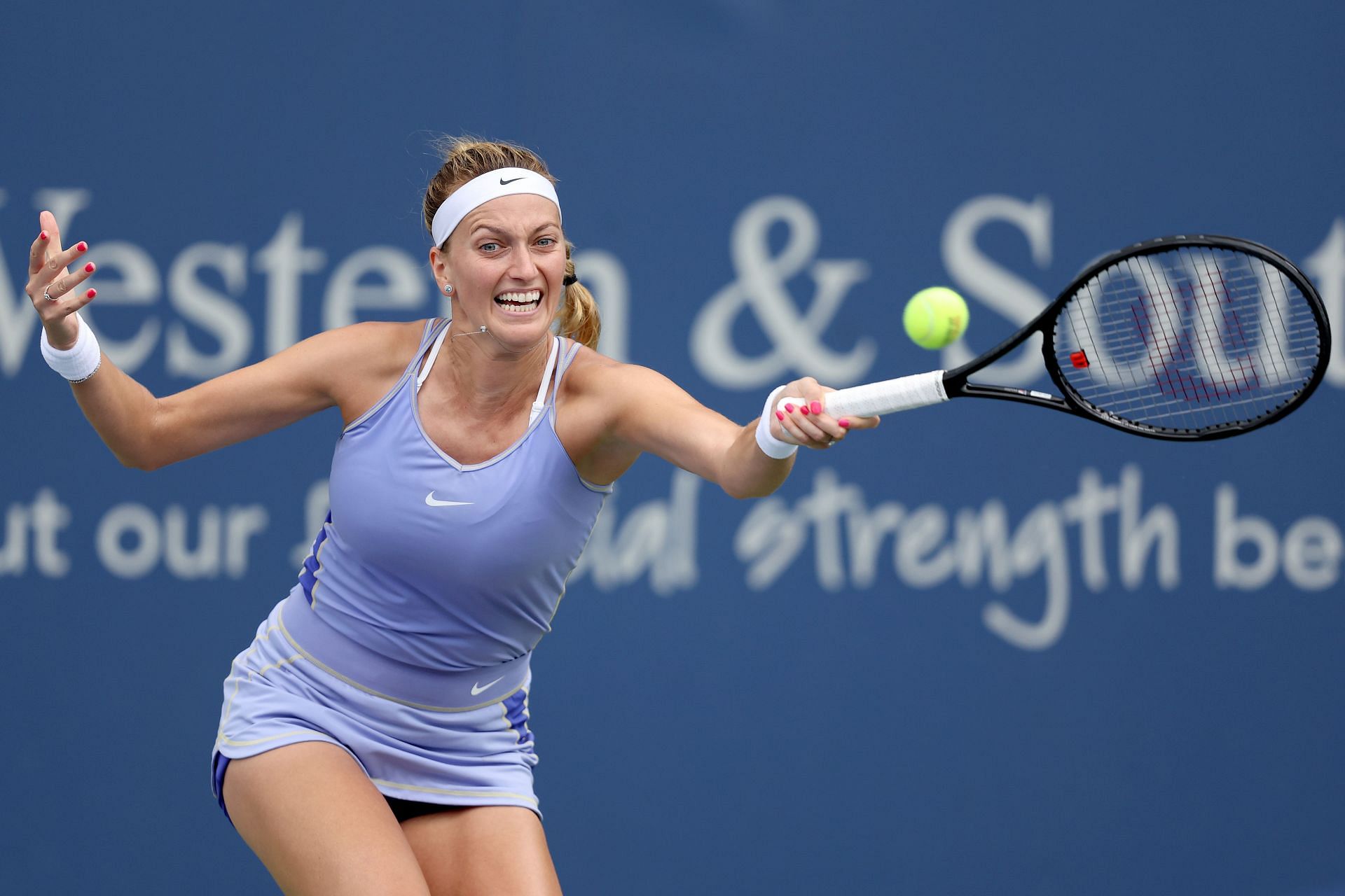 Petra Kvitova in action at the Western &amp; Southern Open