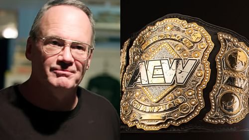 Jim Cornette (left), the All Elite Wrestling Championship (Right).