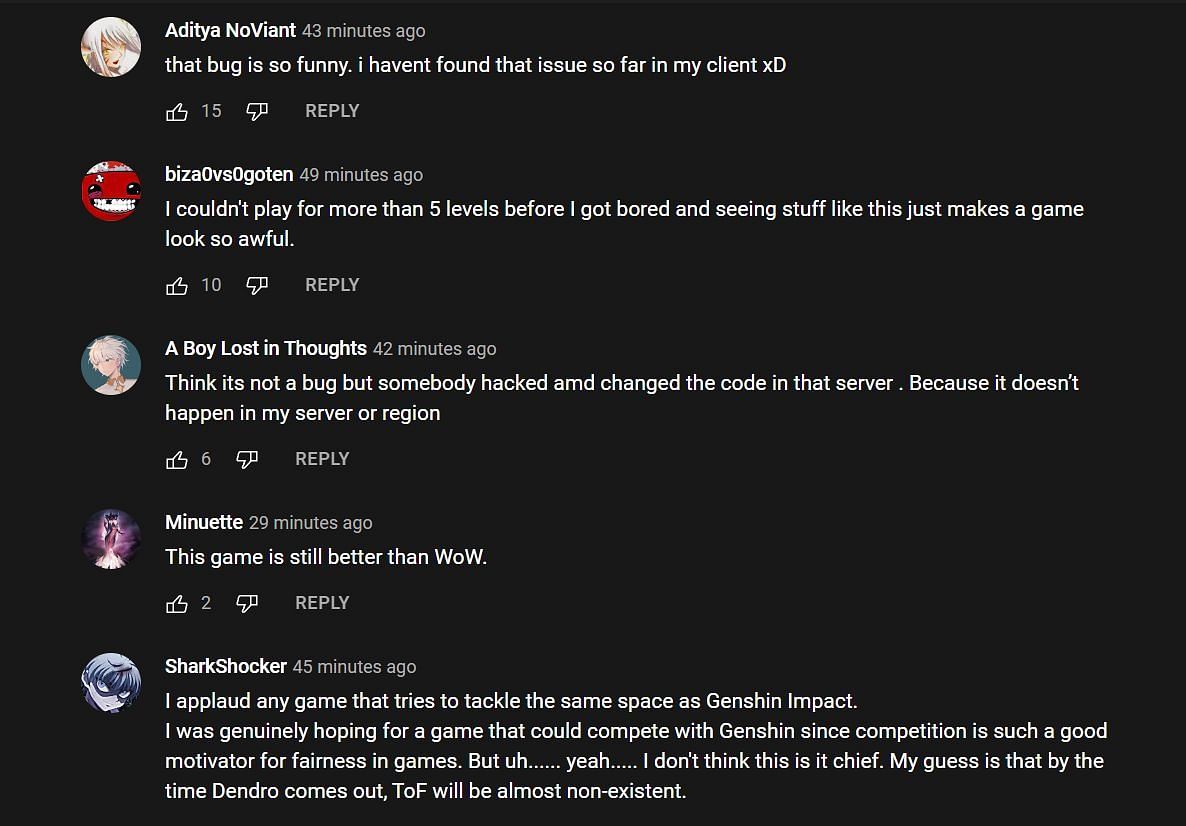 YouTube comments about the glitch (Image via Asmongold Clips/YouTube)