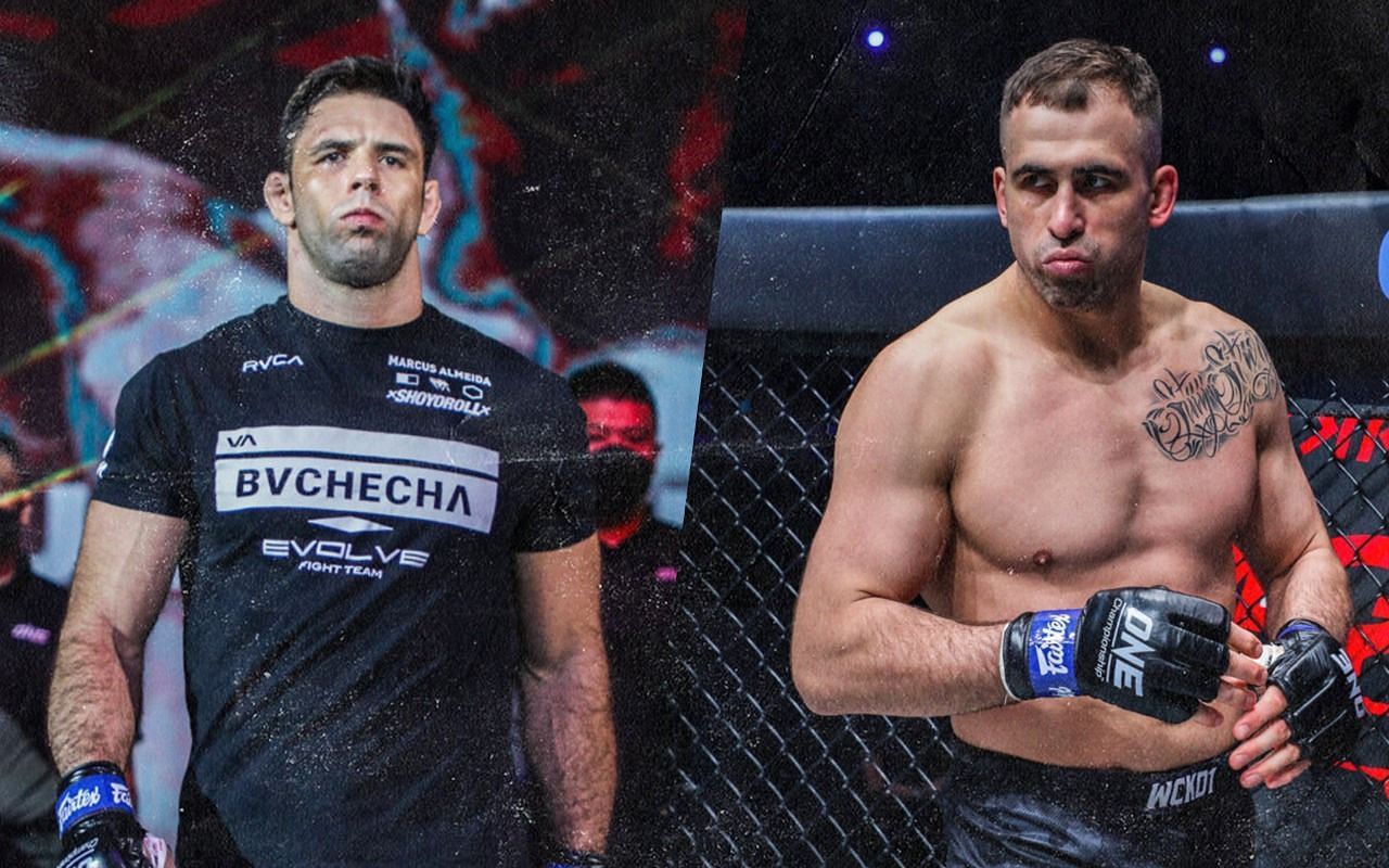 (left) Marcus Buchecha Almeida and (right) former heavyweight world title contender Kirill Grishenko [Credit: ONE Championship]