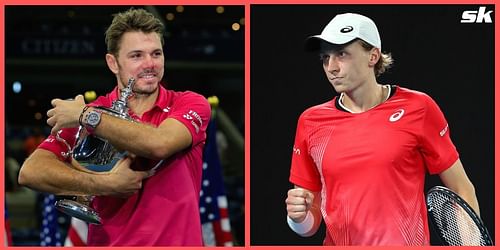 Stan Wawrinka (L) and Emil Ruusuvuori