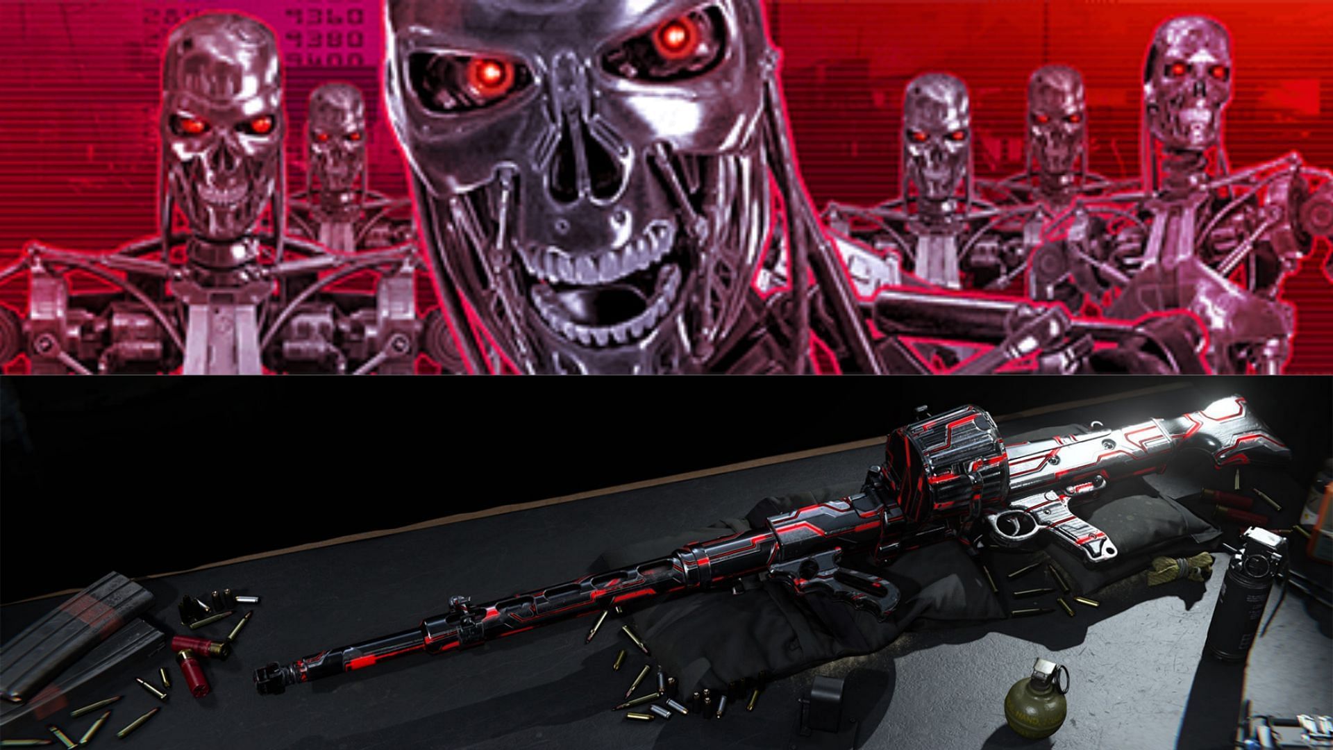 The Ultra “The Terminator” calling card and Ultra "sky net"  weapon camouflage (Image via Activision)