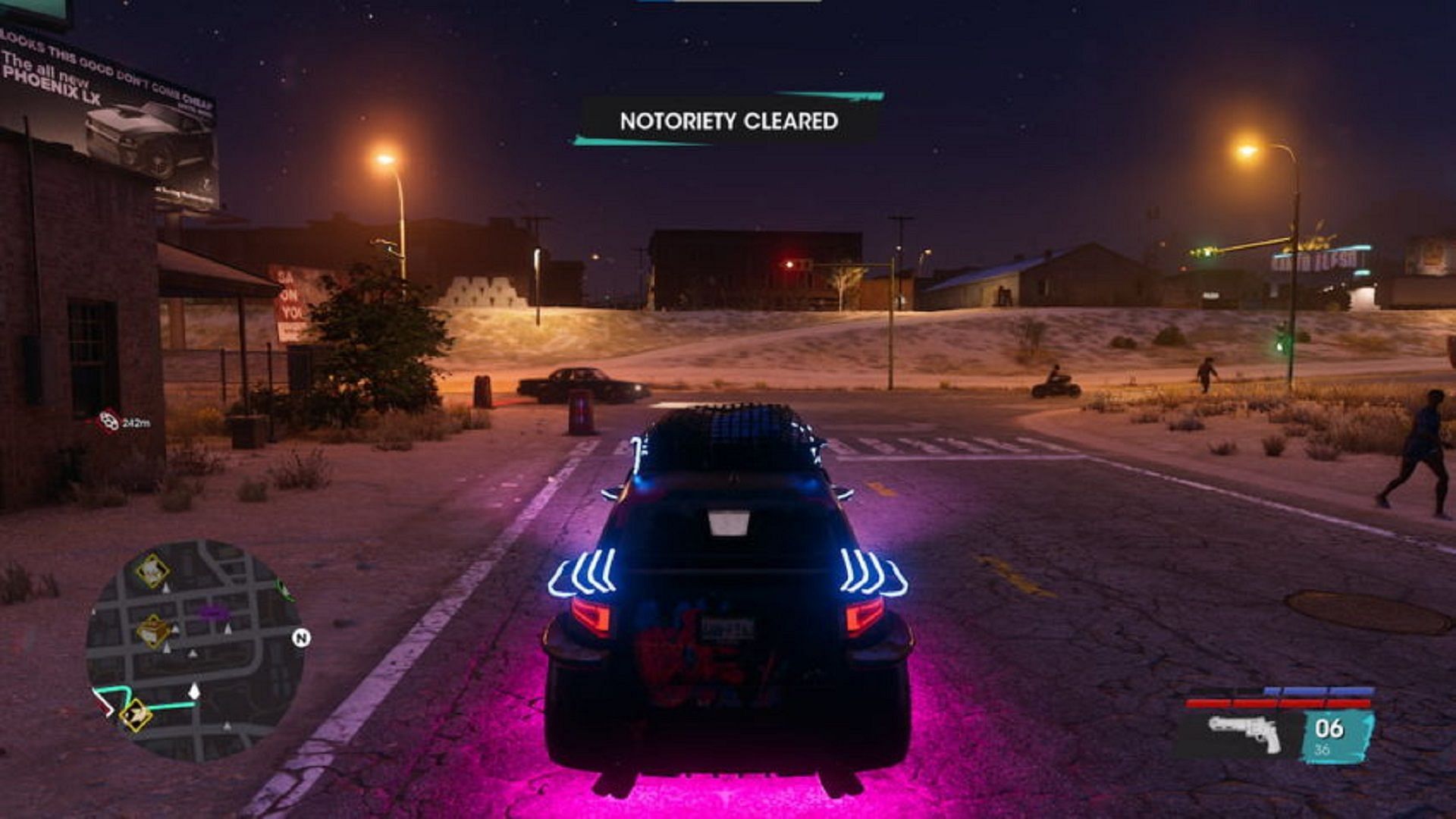 A player clears their notoriety in Saints Row (Image via Deep Silver Volition)