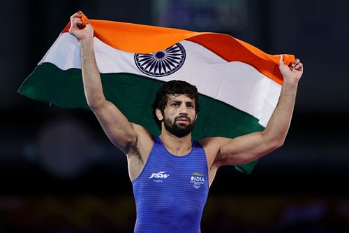 Wrestling - Commonwealth Games: Day 9 Ravi Dahiya after winning gold