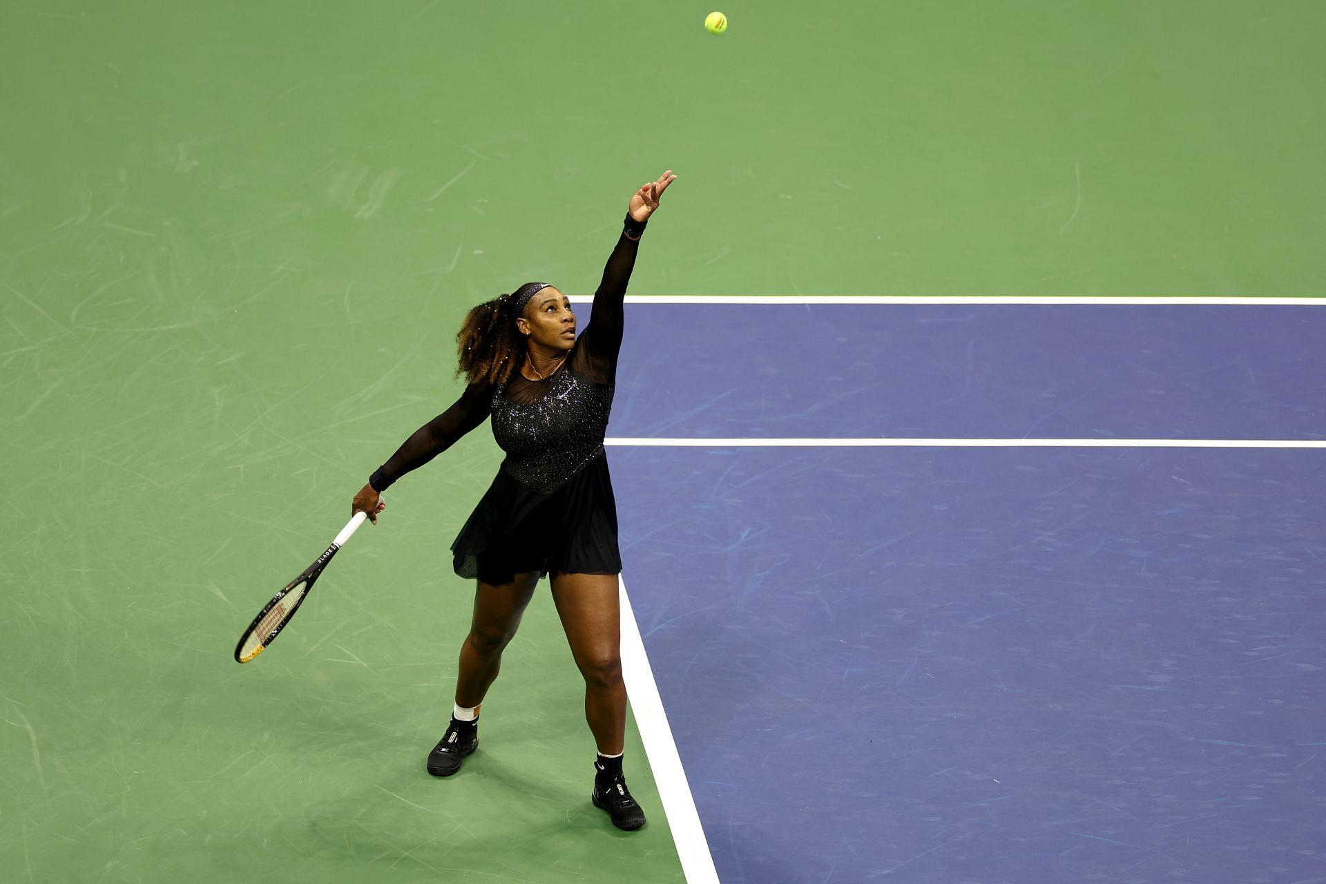 Serena Williams in action at the 2022 US Open.