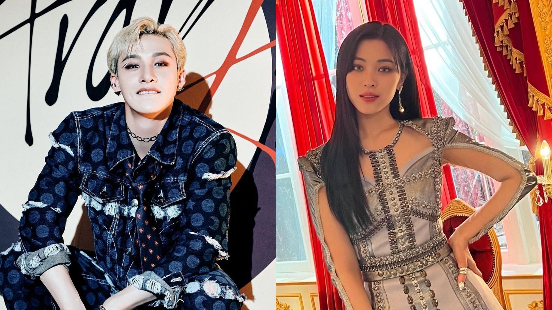 Stills of the two K-pop idols, Stray Kids&#039; Bang Chan (left) and ITZY&#039;s Ryujin (Right). ( Images via Instagram/@straykids_official_japan @itzy.all.in.us)