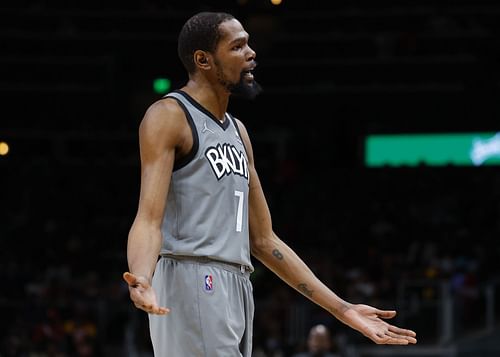 KD in action for the Brooklyn Nets against the Atlanta Hawks