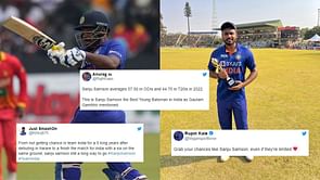 IND vs ZIM 2022: "Man has the streets with him" - Fans erupt as Sanju Samson wins maiden Man of the Match award for India