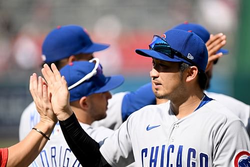 The Cubs celebrate a win over the Nationals.