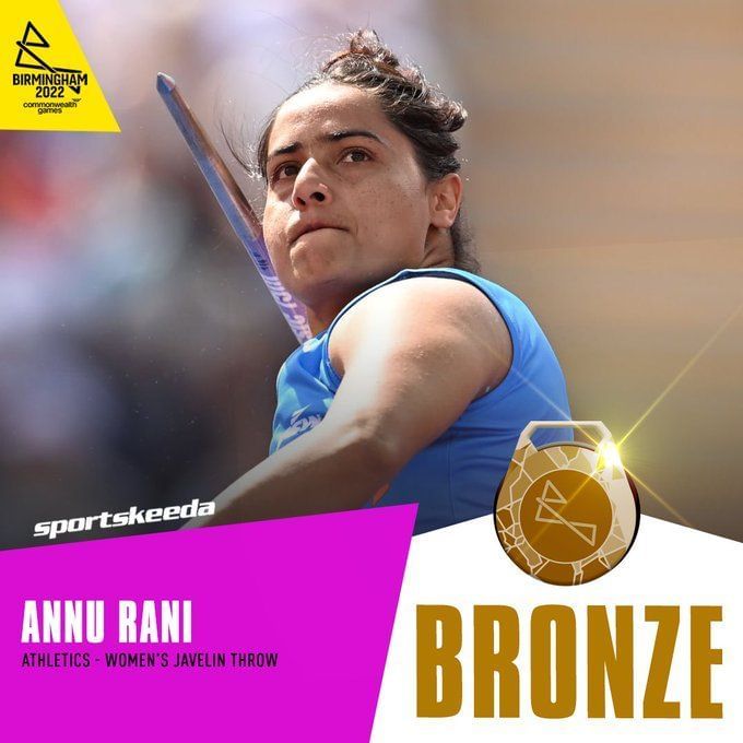 Commonwealth Games 2022 Annu Rani Bronze Medal Javelin Throw India CWG