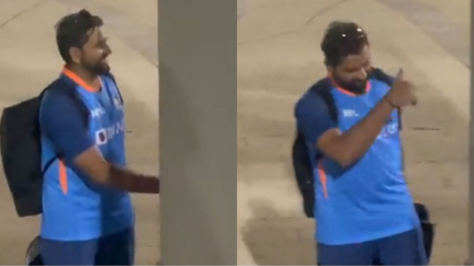 Rohit Sharma interacted with fans after the Asia Cup 2022 match against Pakistan (Image: Twitter)