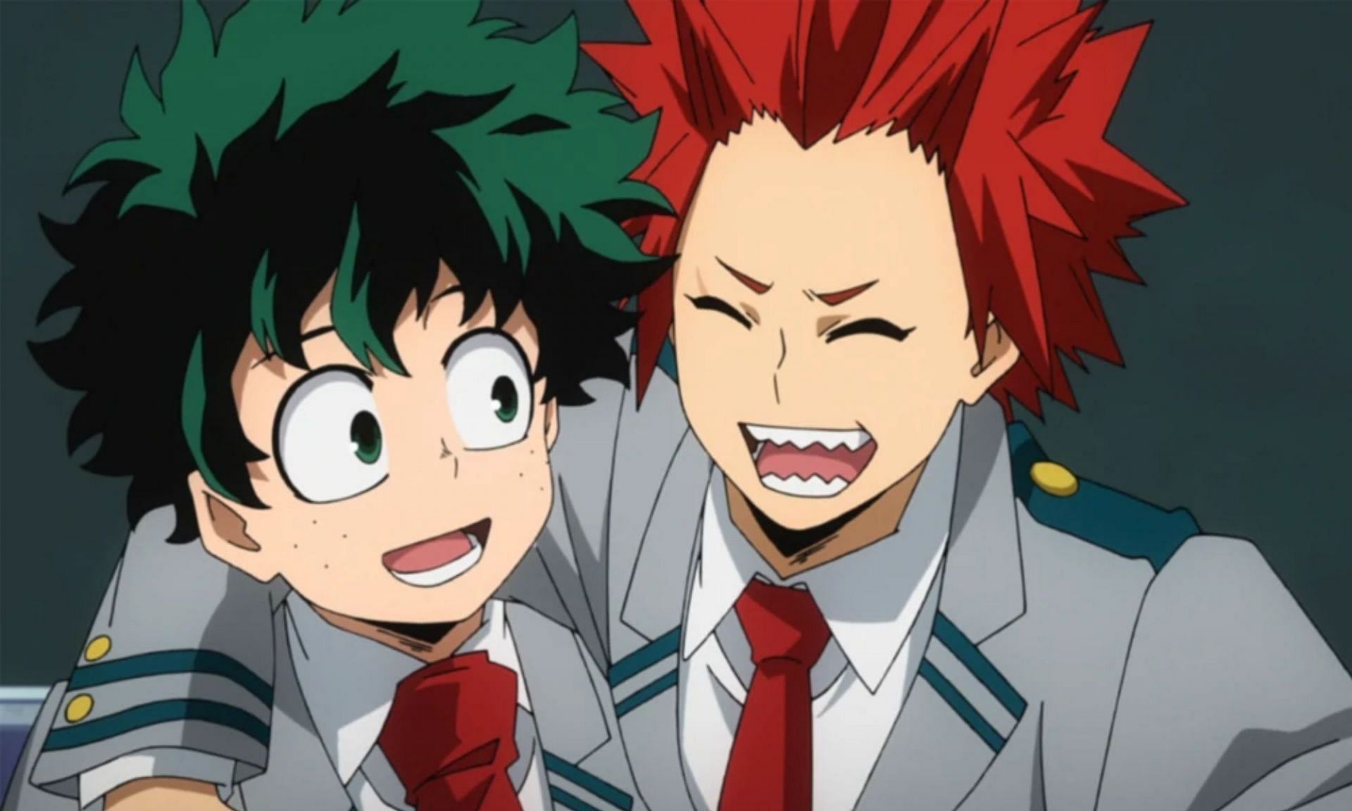 Izuku Midoriya and Eijiro Kirishima having a friendly banter