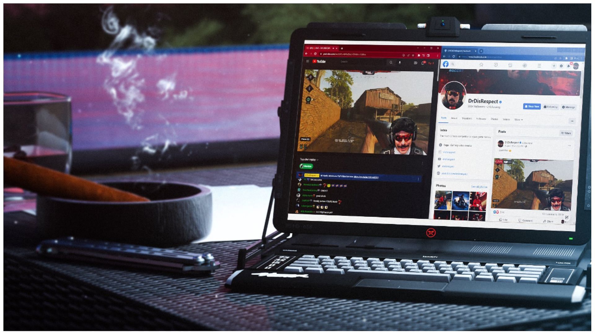 DrDisrespect mocks Twitch&rsquo;s rules by simulcasting on YouTube and Facebook (Image via DrDisrespect/Twitter)