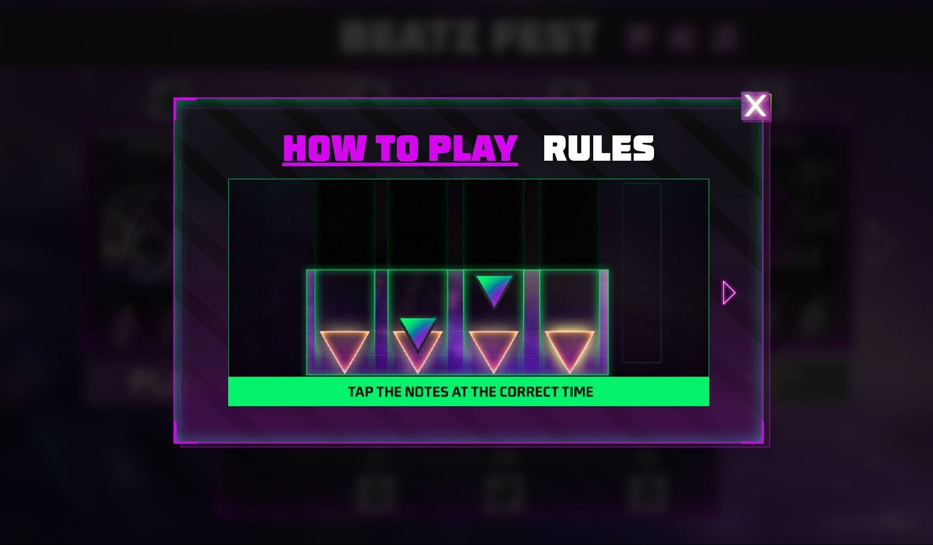 Users need to tap the notes at correct time (Image via Garena)