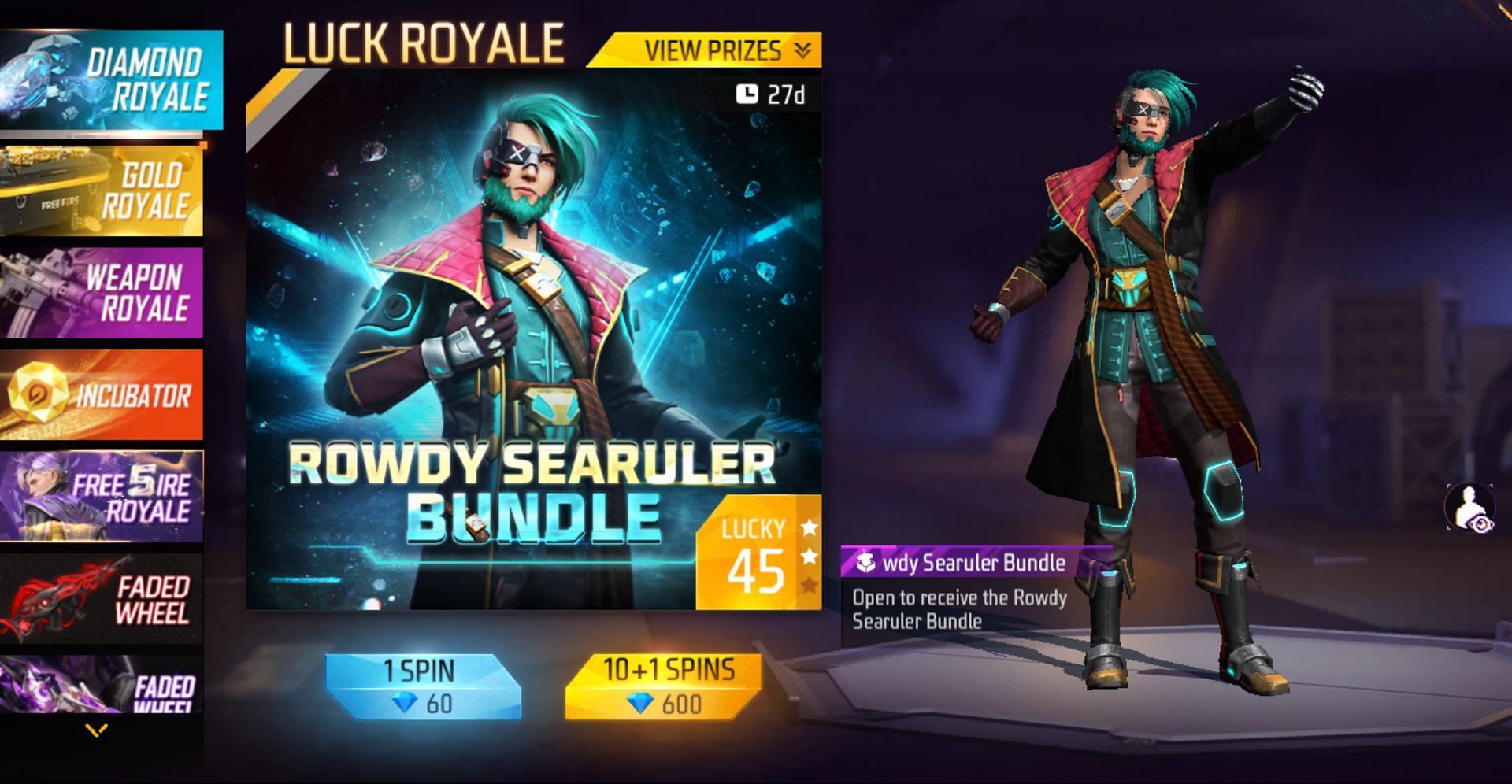 Select the new Free 5ire Royale (Image via Garena)