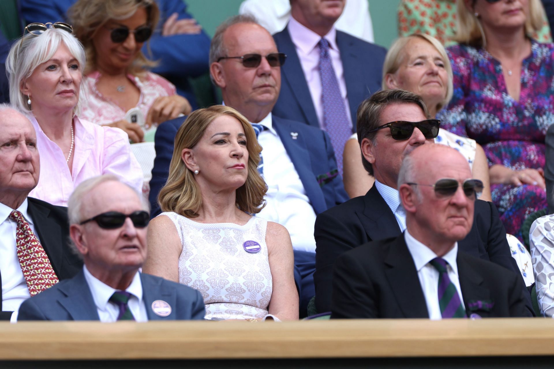Chris Evert in the Royal Box on Day Fourteen: The Championships - Wimbledon 2022