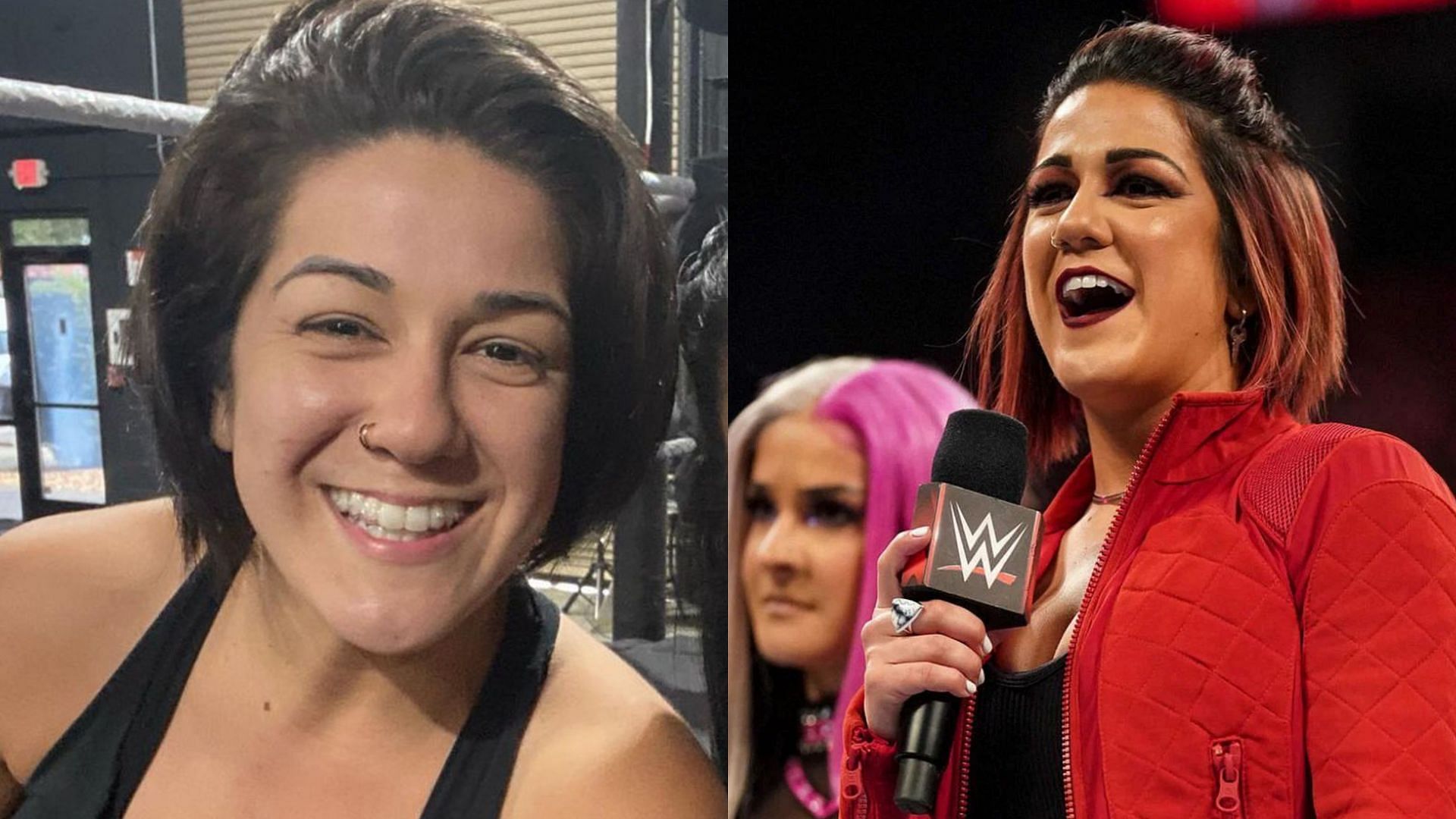 Bayley without makeup (left) and with makeup (right)